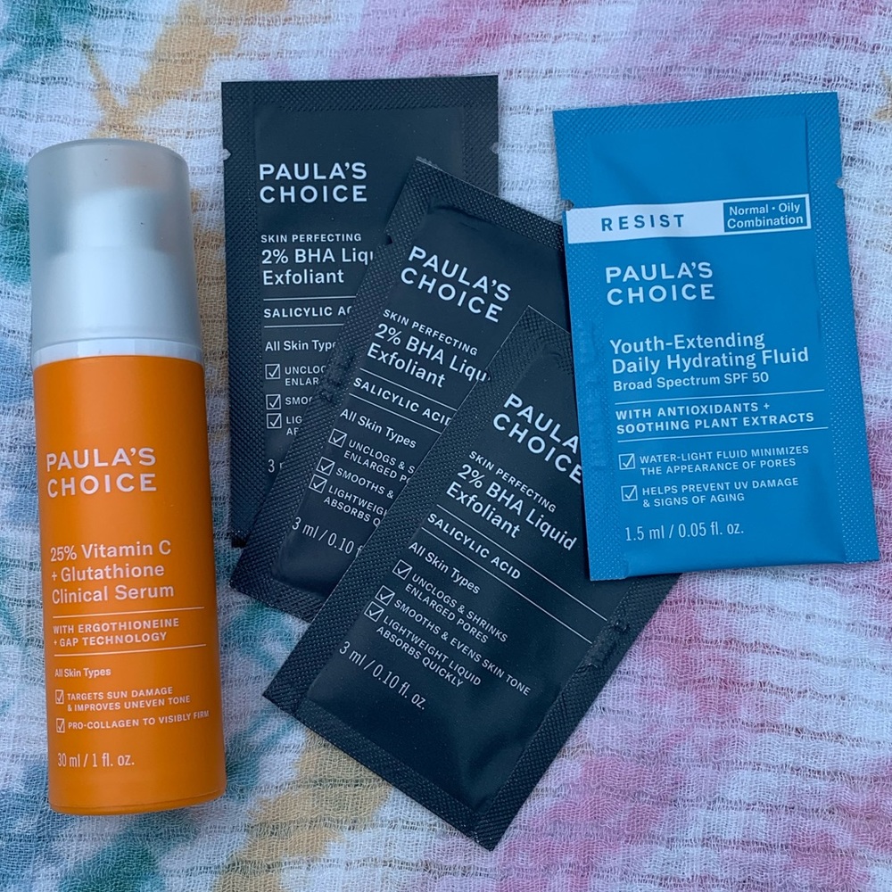 Paula’s Choice Vitamin C + Glutathione Serum + Samples — All Brand New!